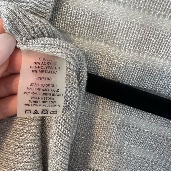 NWT Calvin Klein Metallic Open Front Shrug Cardigan - Picture 6 of 6